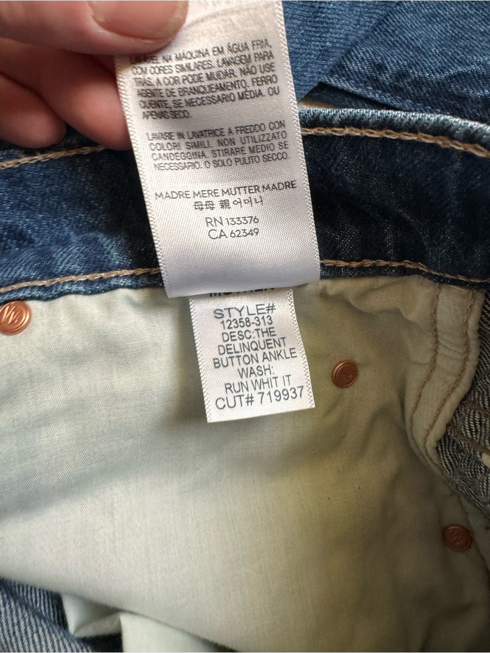 Mother The Delinquent Button Ankle in Run With It, size 26, NWT - Picture 11 of 12